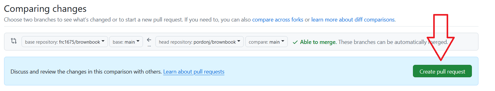 Create pull request