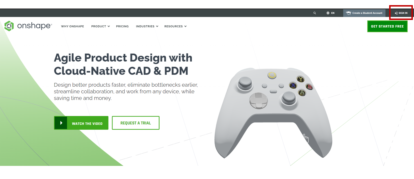 Onshape Main Sign-in